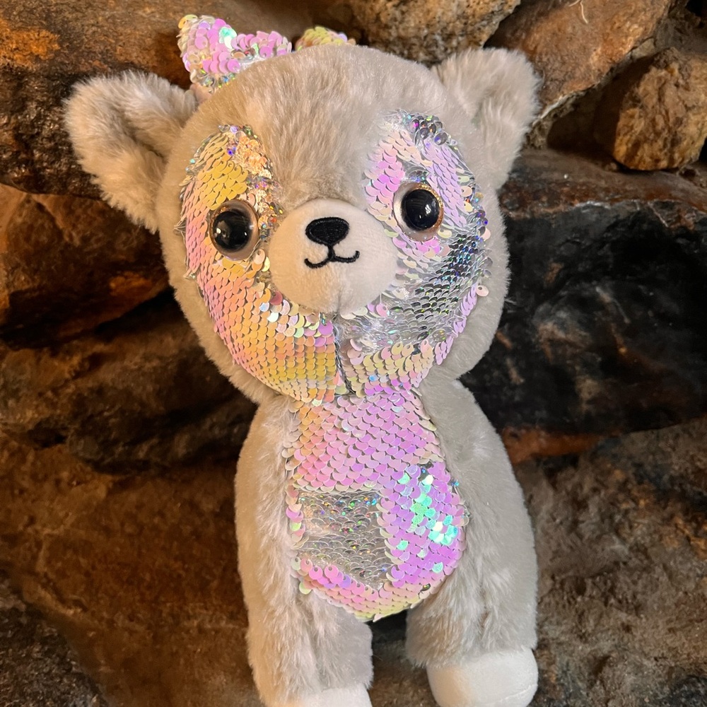 Flip sequin stuffed animal